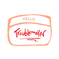 RedWineBlue nametag troublemaker redwineblue suburbanmom Sticker