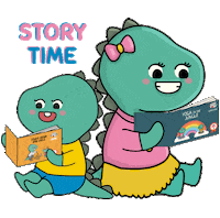 Reading Story Time Sticker by DinoStaury
