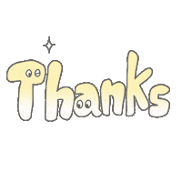 Thanks Lettering Sticker