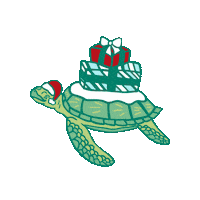 Sea Turtle Christmas Sticker by Fin Pin Shop
