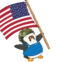 Pouring United States Sticker by Pudgy Penguins