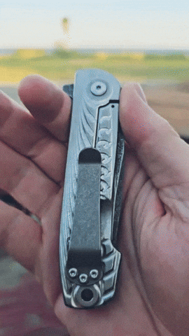 nilknarf1 les george titanium folding knife defiant 7 morph scales GIF