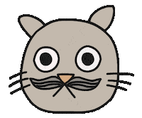 Cat Mustache Sticker by Thank You Coffee