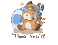 tomoto25 happy summer fox thank you Sticker