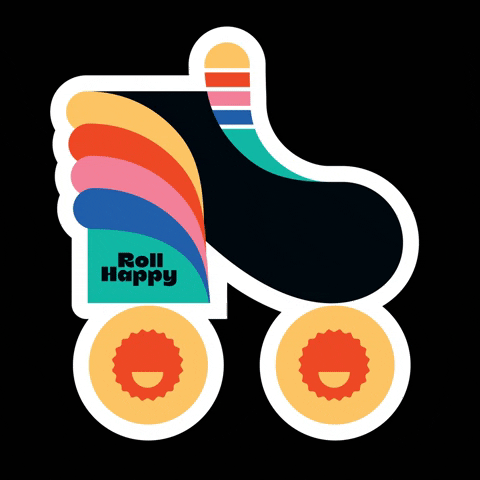 Rollhappy happy rainbow skate roll GIF