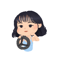 Girl Driving Sticker