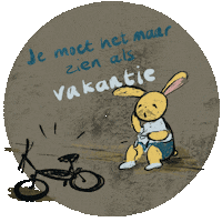 Deborahsperspective art rabbit bicycle nederlands Sticker