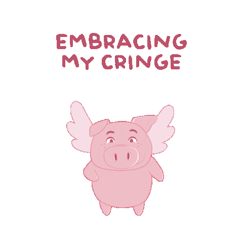 Embrace It Flying Pig Sticker by PositivelyPigasus
