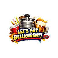 BelligerentBermuda party beer bermuda keg Sticker