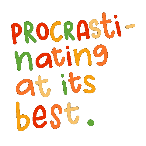 Procrastinate Zero Motivation Sticker by Demic