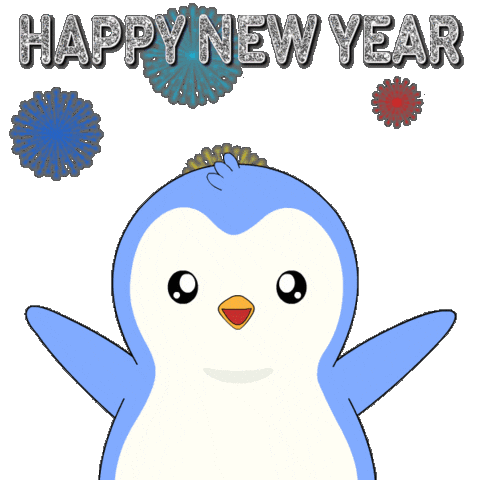 New Year Penguin Sticker by Pudgy Penguins