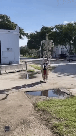 Florida Man Turns Giant Home Depot Skeleton Into Puppet