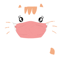 kotakata_ cat mask covid tata Sticker