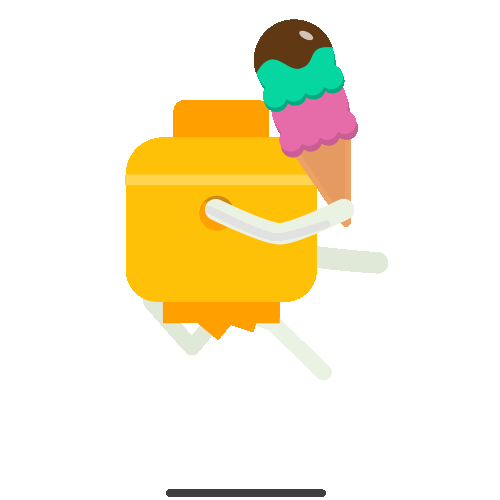 ice-cream running Sticker by Chris Gannon