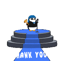 We Are The Champions Thank You Sticker by Pudgy Penguins