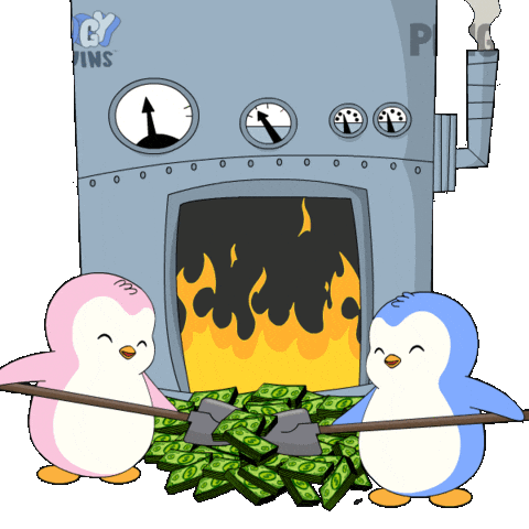 Money Burn Sticker by Pudgy Penguins