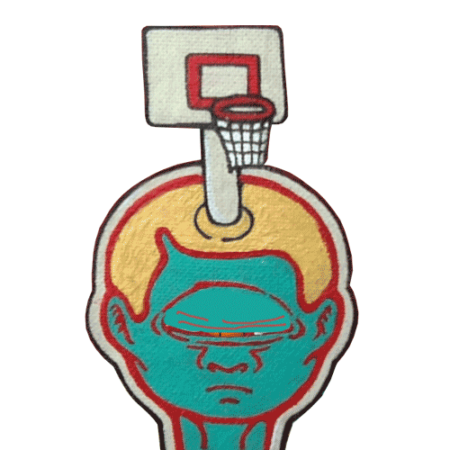 basketball wink Sticker