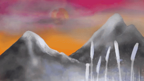 taradeangelis giphybackdropmaker fire snow sunset GIF