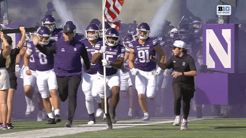 American Flag Football GIF by Northwestern Athletics