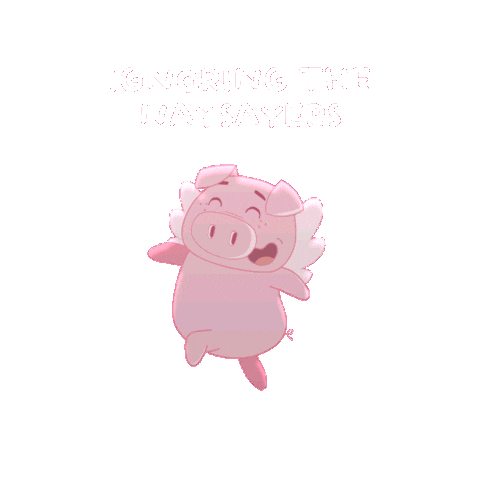 Flying Pig Whatever Sticker by PositivelyPigasus