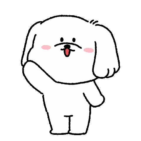 mengr0 giphyupload hello hi 강아지 Sticker