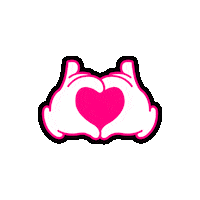 bgnagency love you lovely pink heart big love Sticker