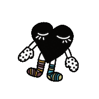 pifelv love heart black heart snow angel Sticker