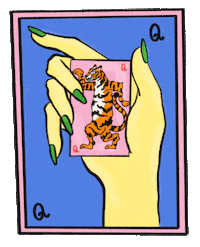 nbarroso queen tiger playingcard nbarroso Sticker