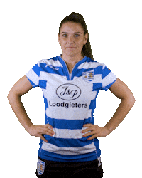 blauwwitkorfbal joni akc blauw-wit Sticker