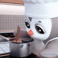 Penguclips adorable cooking chef pengu GIF