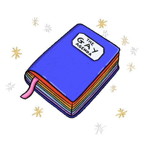 afroditisart giphyupload rainbow gay book Sticker