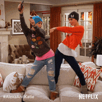 alexa and katie dancing GIF by NETFLIX