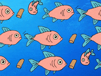 Fish Food Animation GIF by Preston Spurlock
