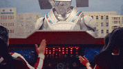 Ginormo comedy retro reactions robot GIF