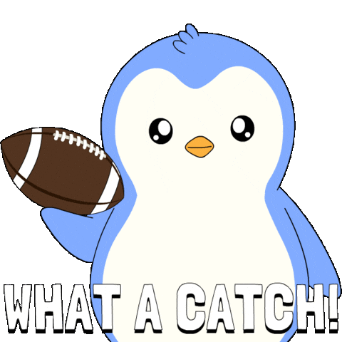 Touch Down Superbowl Sunday Sticker by Pudgy Penguins