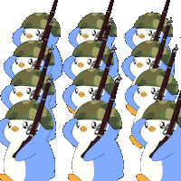 Huddle Up Patriots Day Sticker by Pudgy Penguins
