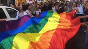 Giant Rainbow Flag Unfurled as Dozens Detained During Istanbul Pride March