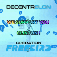 Crypto Clinton GIF by decentrelon