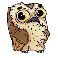 Bird Owl Sticker by Mike Bennett Art