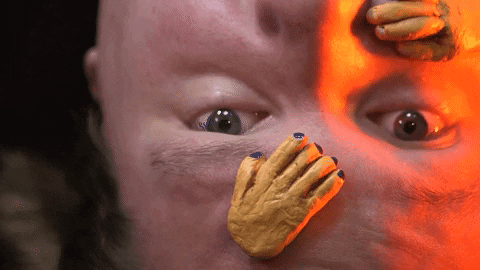 theoddcreative giphygifmaker tiny hands hands on face hands are weird GIF