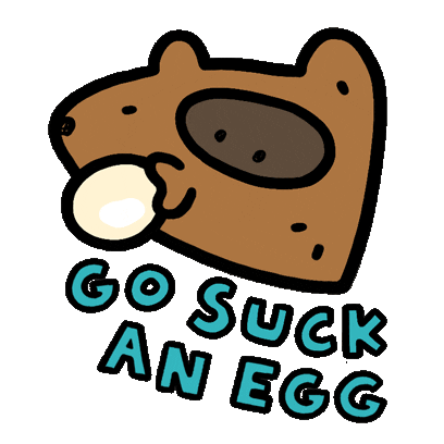 Egg Suck It Sticker by Debbie Fong