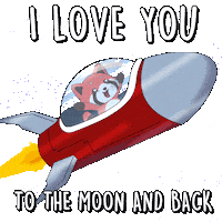 I Love You Moon And Back Sticker