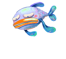 Sad Fish Sticker by Diane Zhou