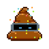 Pixel Shitting Sticker by Poopies.io