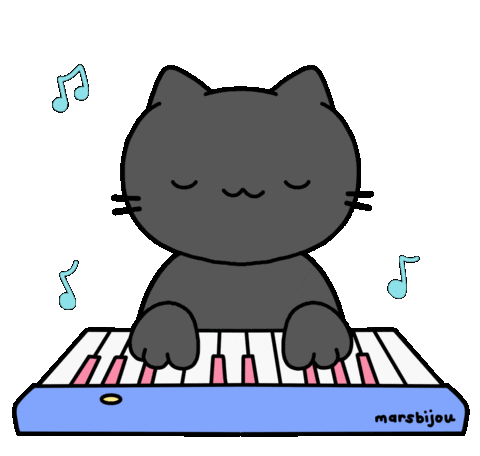 Musical Cat Piano Sticker