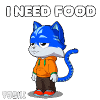 Hungry Cat Sticker by Toshithecat