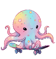 Skateboard Octopus Sticker