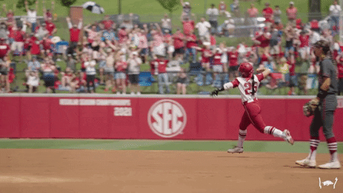 Celebrate Home Run GIF by Arkansas Razorbacks