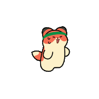 anirollz fox running energy exercise Sticker