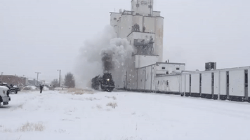 'Our Very Own Polar Express': Union Pacific 'Big Boy' Plows Through Snowy Kansas